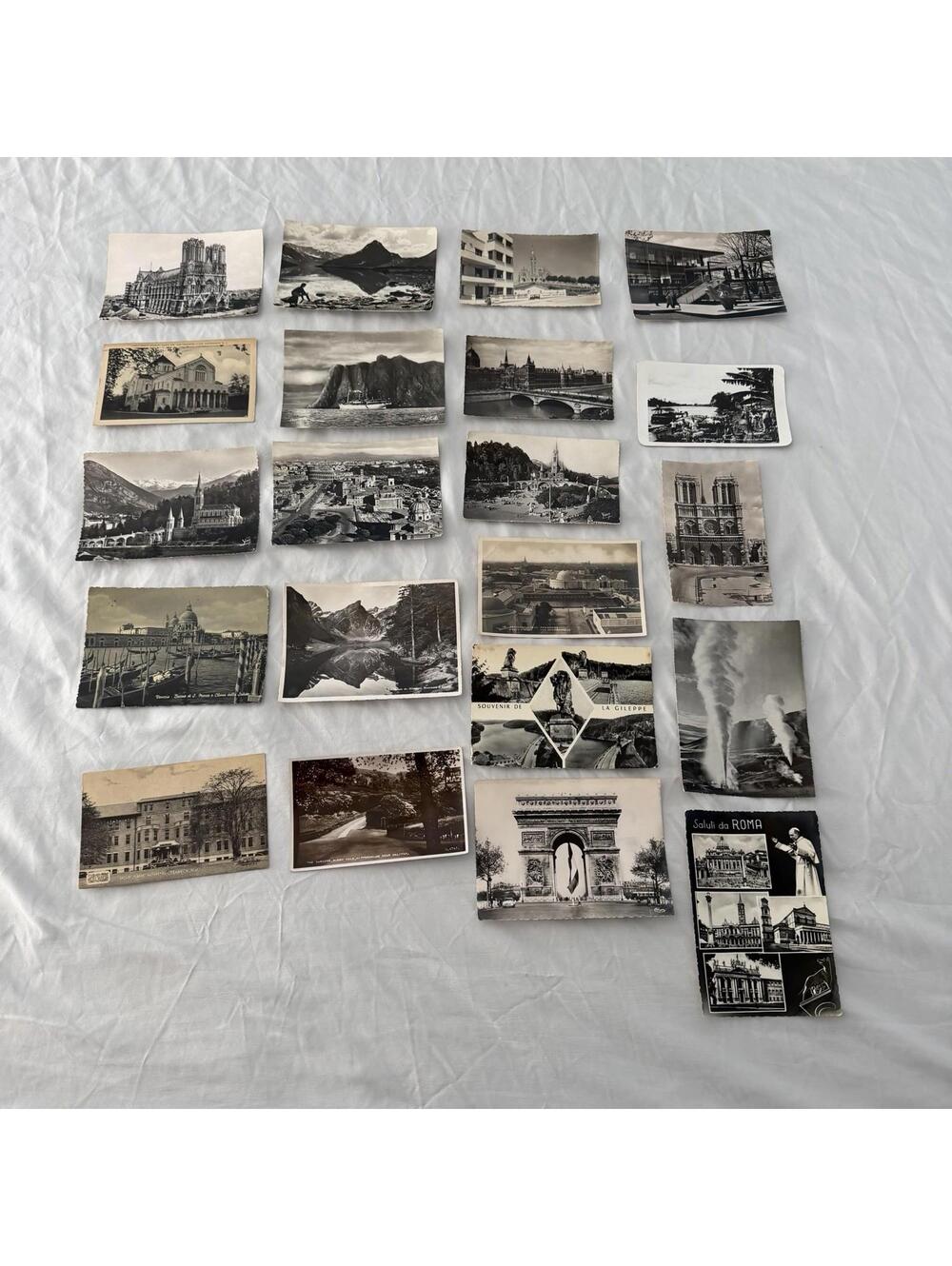 Vintage Postcards Lot 20 - Notre Dame Paris, Arc de Triomphe, Europe Travel